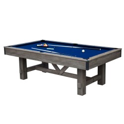 Hathaway Logan 7-ft Pool Table Combo Set with Benches - Rustic Gray with Blue Felt (BG50348)