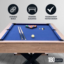 Hathaway Excalibur 7-ft Pool Table - Driftwood Finish with Blue Felt (BG50346)