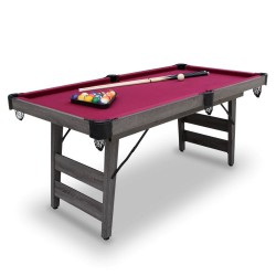 Hathaway Pendleton 6-ft Portable Pool Table - Driftwood Finish with Burgundy Felt (BG50379)