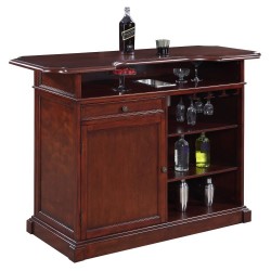 Hathaway Ridgeline 60-in Hardwood Home Bar with Storage - Mahogany Finish(BG2728)