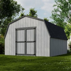 Little Cottage Co. 12x14 Value Gambrel Barn Wood Shed Kit w/ 4' Sidewall (12x14-VGB-4-PC)