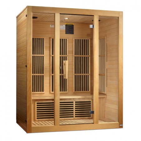 Maxxus Bellevue 3-Person Low EMF (Under 8MG) FAR Infrared Sauna Canadian Hemlock - (MX-J306-01)