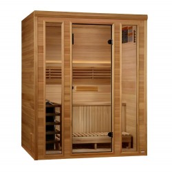 Golden Designs Andermatt 2 - 3 Person Traditional Steam Sauna - Pacific Premium Clear Cedar (GDI-7030-01)