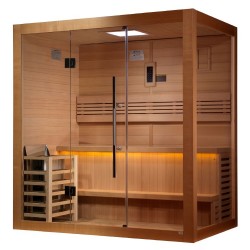 Golden Designs Forssa 3 Person Indoor Traditional Sauna - Canadian Red Cedar Interior (GDI-7203-01)