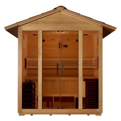 Golden Designs Vorarlberg 5 Person Traditional Outdoor Sauna - Canadian Hemlock (GDI-8105-01)