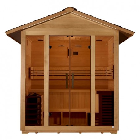 Golden Designs Vorarlberg 5 Person Traditional Outdoor Sauna - Canadian Hemlock (GDI-8105-01)