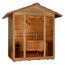 Golden Designs Vorarlberg 5 Person Traditional Outdoor Sauna - Canadian Hemlock (GDI-8105-01)