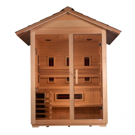 Golden Designs Carinthia 3 Person Hybrid Outdoor Sauna - Canadian Hemlock (GDI-8123-01)