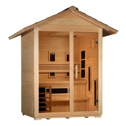 Golden Designs Carinthia 3 Person Hybrid Outdoor Sauna - Canadian Hemlock (GDI-8123-01)