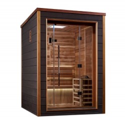 Golden Designs Narvik 2 Person Outdoor Traditional Sauna - Canadian Red Cedar Interior (GDI-8202-01)