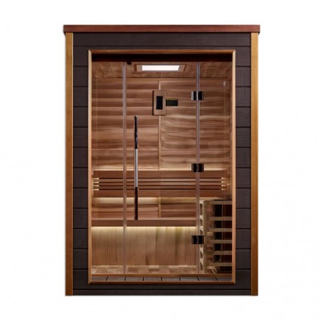 Golden Designs Narvik 2 Person Outdoor Traditional Sauna - Canadian Red Cedar Interior (GDI-8202-01)