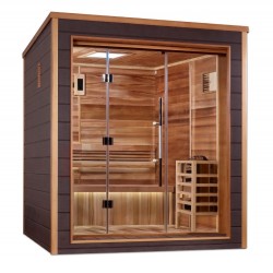 Golden Designs Drammen 3 Person Outdoor Traditional Sauna - Canadian Red Cedar Interior (GDI-8203-01)