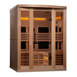 Golden Designs 3-Person Full Spectrum Sauna with Himalayan Salt Bar - (GDI-8230-01)