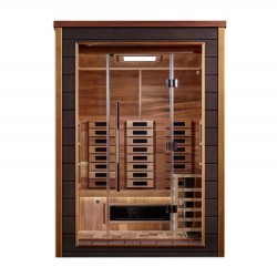 Golden Designs Nora 2 Person Hybrid Outdoor Sauna - Canadian Red Cedar Interior (GDI-8222-01)