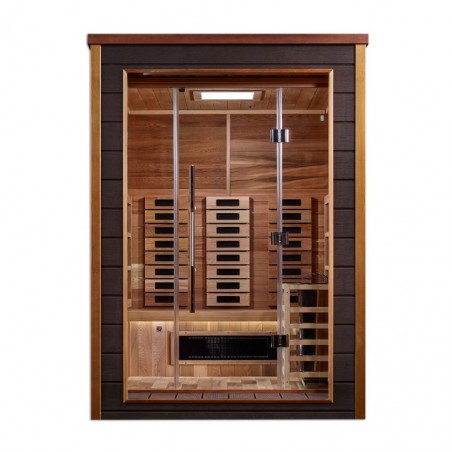 Golden Designs Nora 2 Person Hybrid Outdoor Sauna - Canadian Red Cedar Interior (GDI-8222-01)