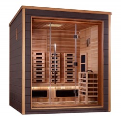 Golden Designs Visby 3 Person Hybrid Outdoor Sauna - Canadian Red Cedar Interior (GDI-8223-01)