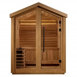 Golden Designs Savonlinna 3 Person Outdoor Traditional Sauna - Canadian Red Cedar Interior (GDI-8503-01)