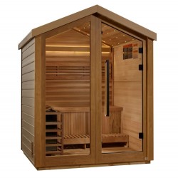 Golden Designs Savonlinna 3 Person Outdoor Traditional Sauna - Canadian Red Cedar Interior (GDI-8503-01)