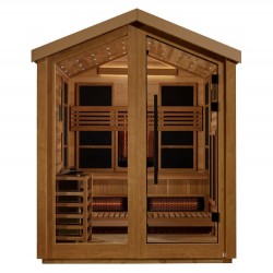 Golden Designs Loviisa 3 Person Hybrid Outdoor Sauna - Canadian Red Cedar Interior (GDI-8523-01)