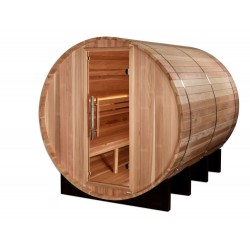 Golden Designs Klosters 6 Person Barrel Traditional Sauna - Pacific Cedar (GDI-B006-01)