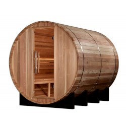 Golden Designs Klosters 6 Person Barrel Traditional Sauna - Pacific Cedar (GDI-B006-01)