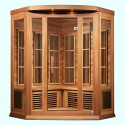 Maxxus Sauna 3-Person Corner Near Zero EMF FAR Infrared Sauna (MX-K356-01-ZF CED)