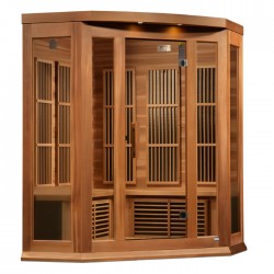 Maxxus Sauna 3-Person Corner Near Zero EMF FAR Infrared Sauna (MX-K356-01-ZF CED)