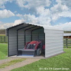 Arrow 3 sided 10x24x07 Steel Carport Kit - Eggshell (CPH102407ECL3)