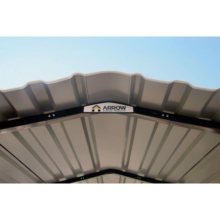 Arrow 3-Sided 20x29x9 Enclosure Steel Carport Kit - Charcoal (CPHC202909ECL3)