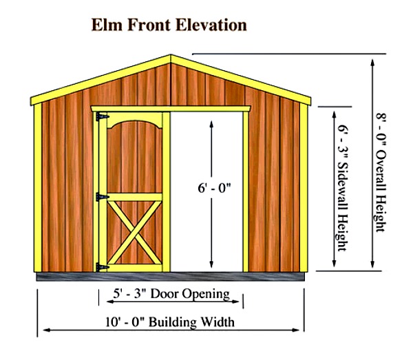 Best Barns Elm 10x16 Wood Storage Shed Kit (elm_1016)