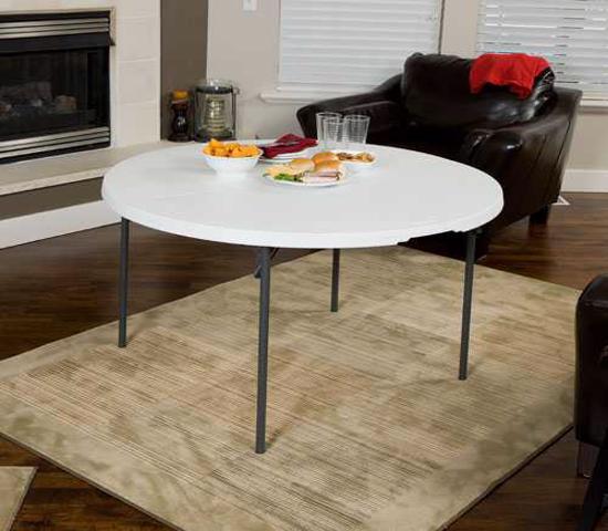 Lifetime 48 in. Light Commercial Round Fold-In-Half Table - White (280064)